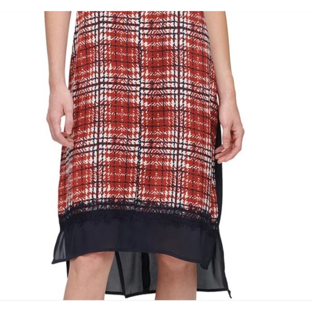 DKNY Sleeveless Printed Shift Dress Russet - Picture 2 of 9
